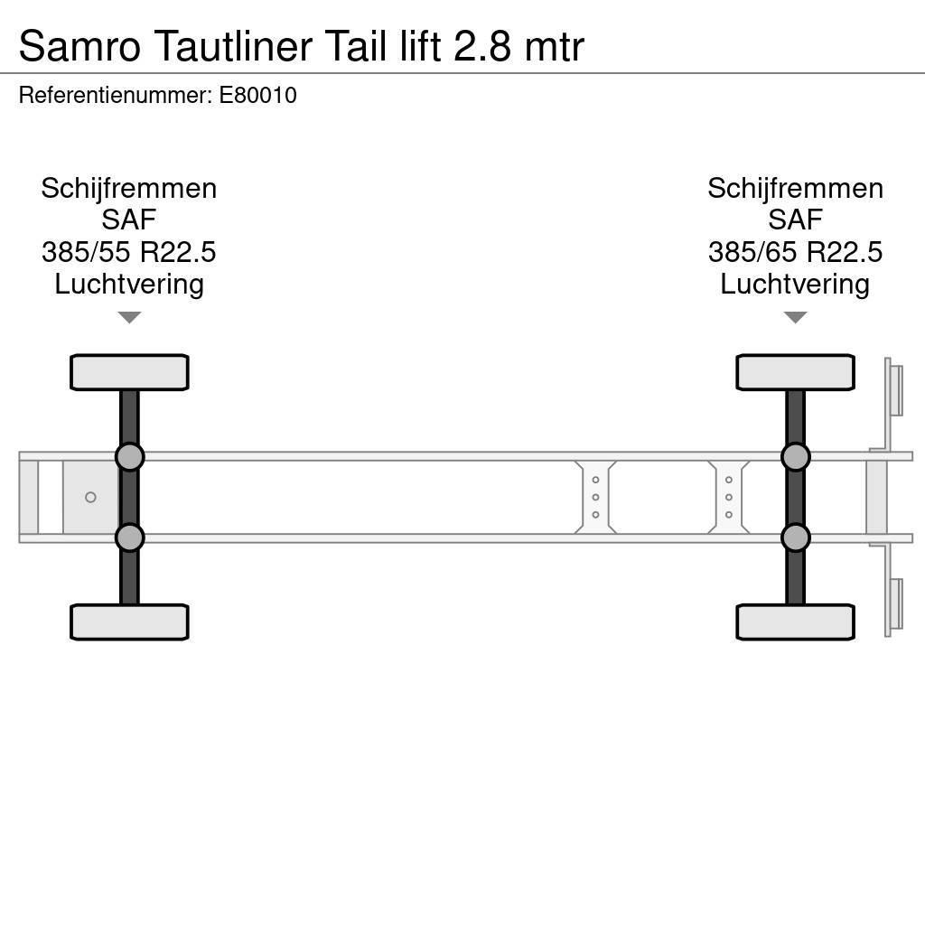 Samro Tautliner Tail lift 2.8 mtr Tentinės puspriekabės