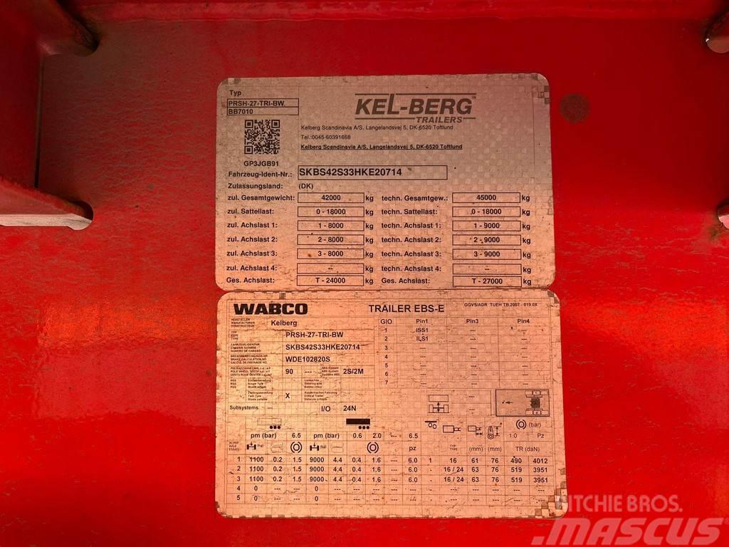 Kel-Berg PRSH-27-TRI-BW HIAB 228E-4 / PLATFORM L=12400 mm Bortinių sunkvežimių priekabos su nuleidžiamais bortais