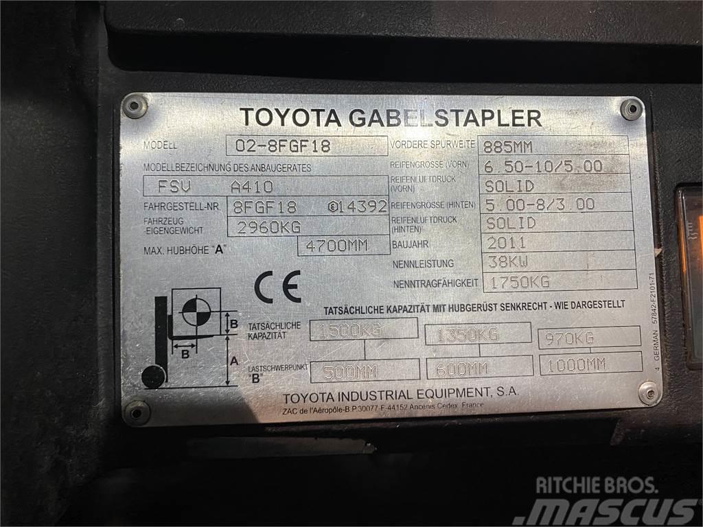 Toyota 02-8FGF18 LPG (dujiniai) krautuvai