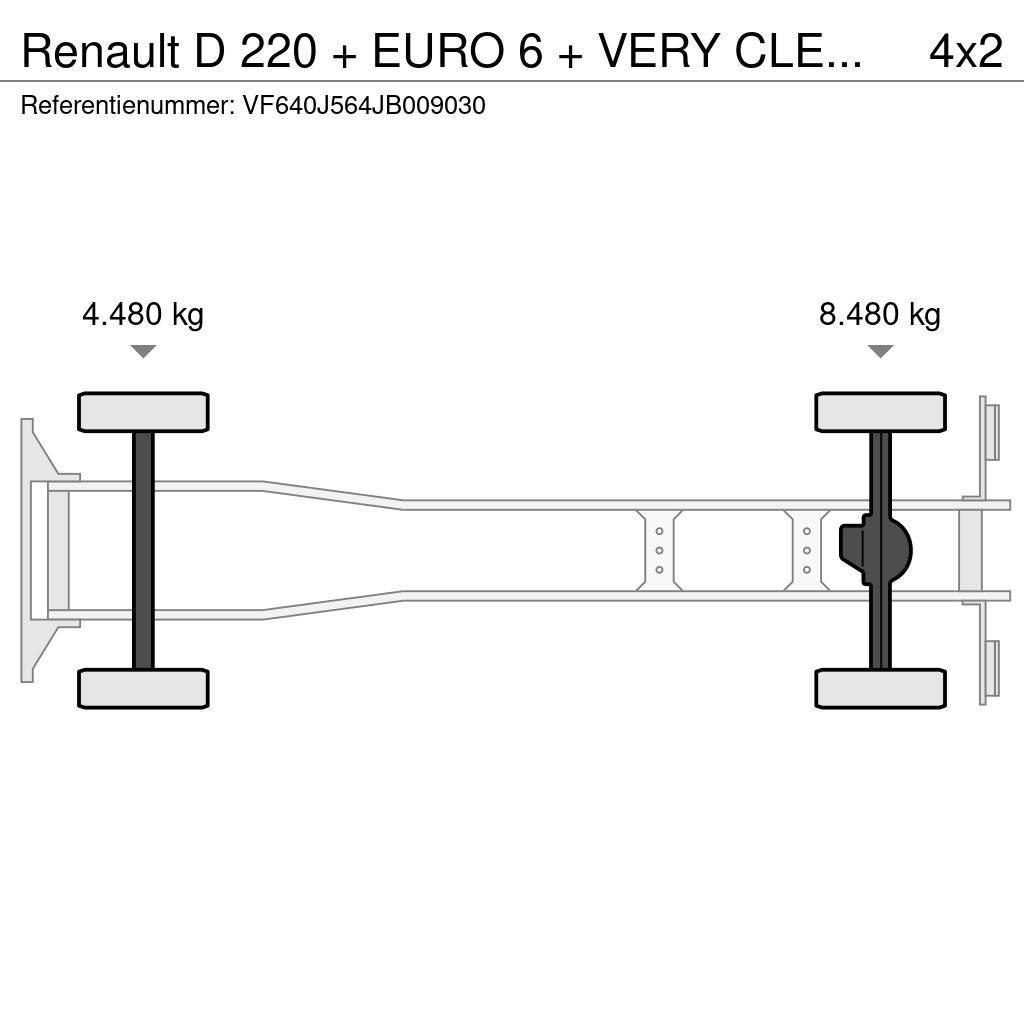 Renault D 220 + EURO 6 + VERY CLEAN + LIFT + 12t Sunkvežimiai su dengtu kėbulu