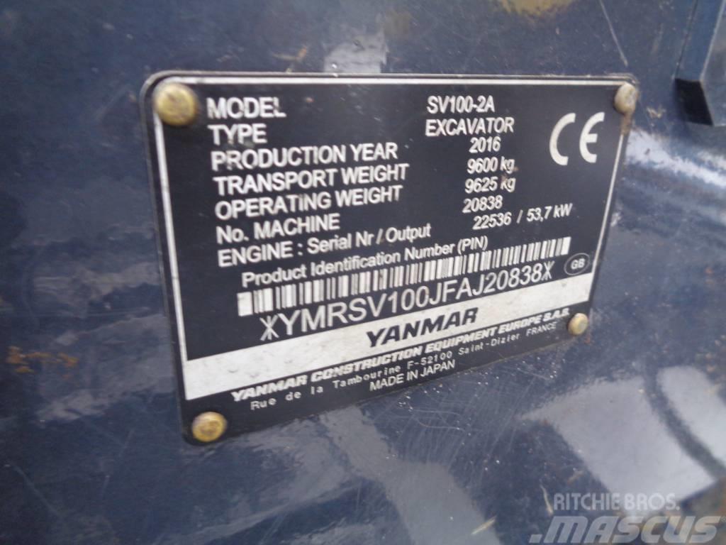 Yanmar SV 100-2 Vidutinės galios ekskavatoriai 7-12 t