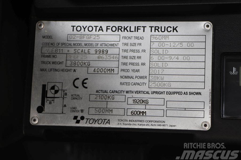 Toyota 02-8FGF25 LPG (dujiniai) krautuvai