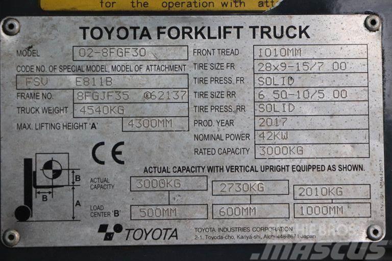 Toyota 02-8FGF30 LPG (dujiniai) krautuvai