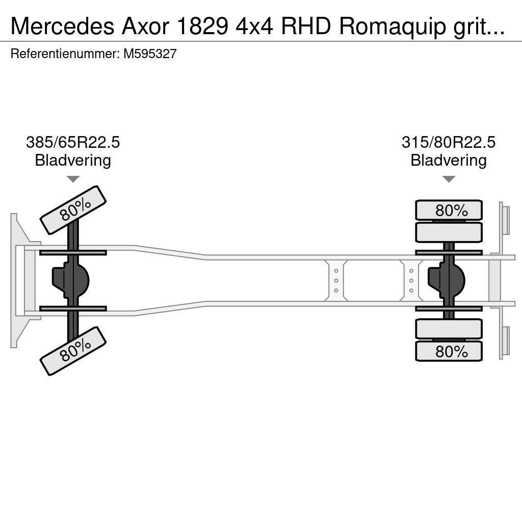 Mercedes-Benz Axor 1829 4x4 RHD Romaquip gritter / salt spreader Kombinuotos paskirties / vakuuminiai sunkvežimiai