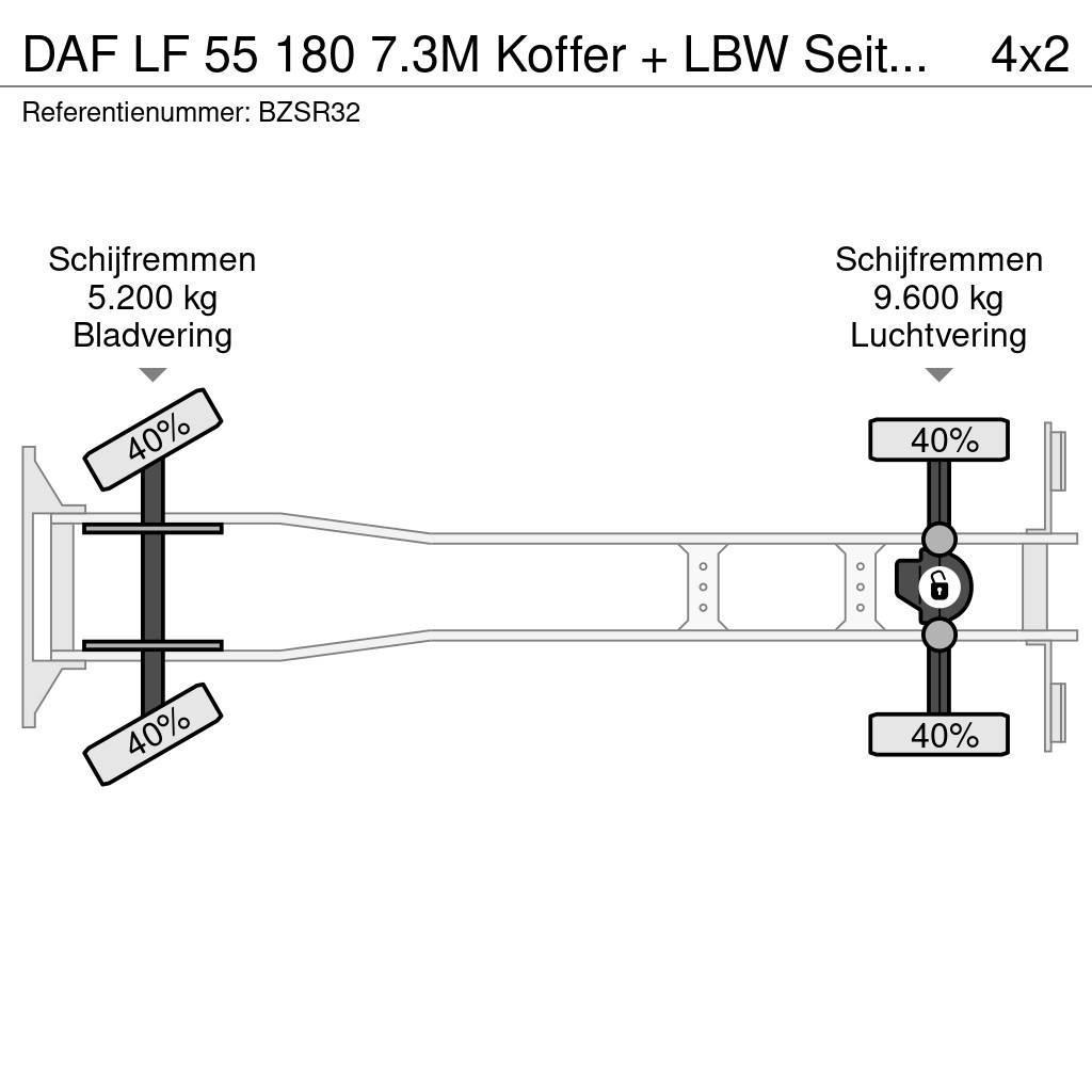 DAF LF 55 180 7.3M Koffer + LBW Seitentür APK 02-2024 Sunkvežimiai su dengtu kėbulu
