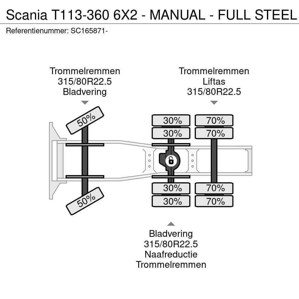 Scania T113-360 6X2 - MANUAL - FULL STEEL Naudoti vilkikai