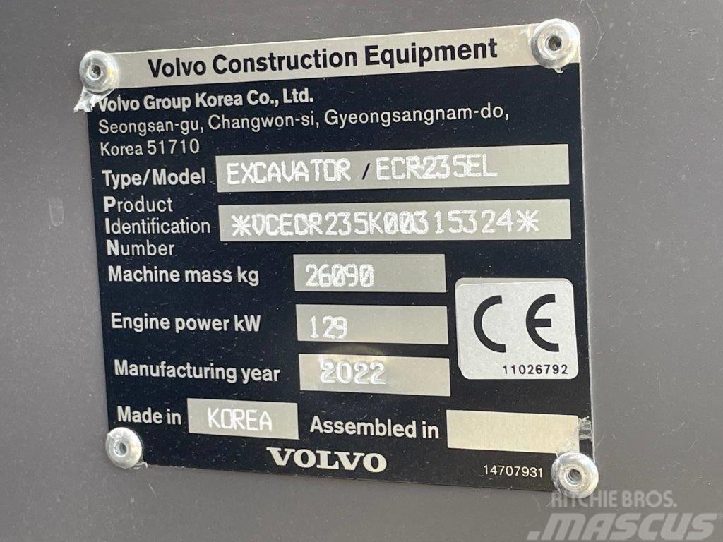 Volvo ECR235EL Vikšriniai ekskavatoriai