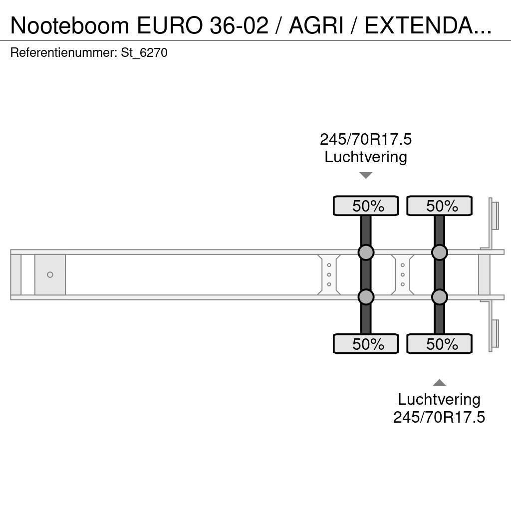 Nooteboom EURO 36-02 / AGRI / EXTENDABLE / REMOVABLE NECK Žemo iškrovimo puspriekabės
