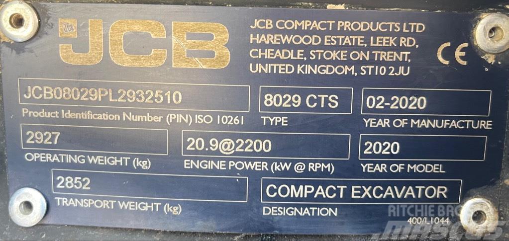 JCB 8029 CTS Mini ekskavatoriai < 7 t