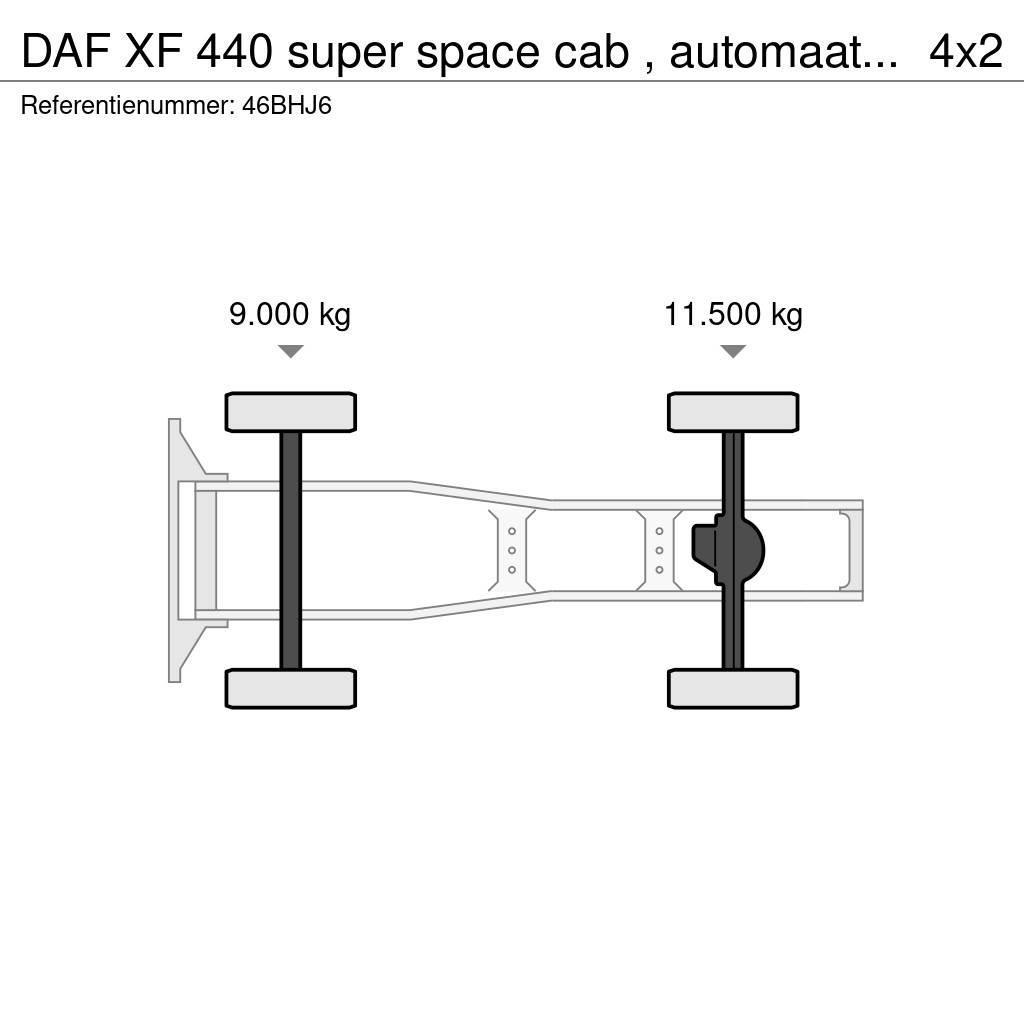 DAF XF 440 super space cab , automaat, hydrauliek WF, Naudoti vilkikai