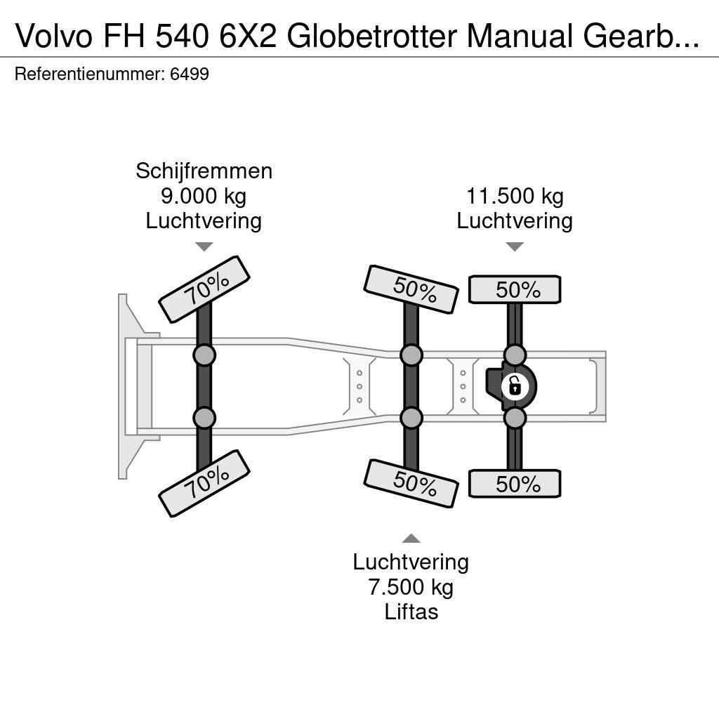 Volvo FH 540 6X2 Globetrotter Manual Gearbox Hydraulic N Naudoti vilkikai