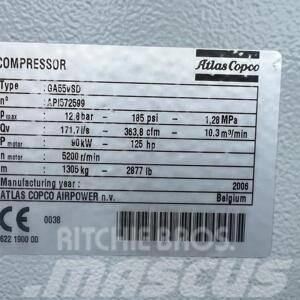 Atlas Copco Compressor, Kompressor GA 55 VSD FF Kompresoriai