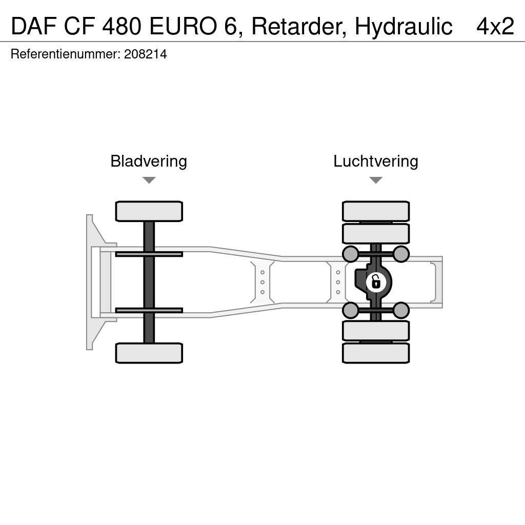 DAF CF 480 EURO 6, Retarder, Hydraulic Naudoti vilkikai
