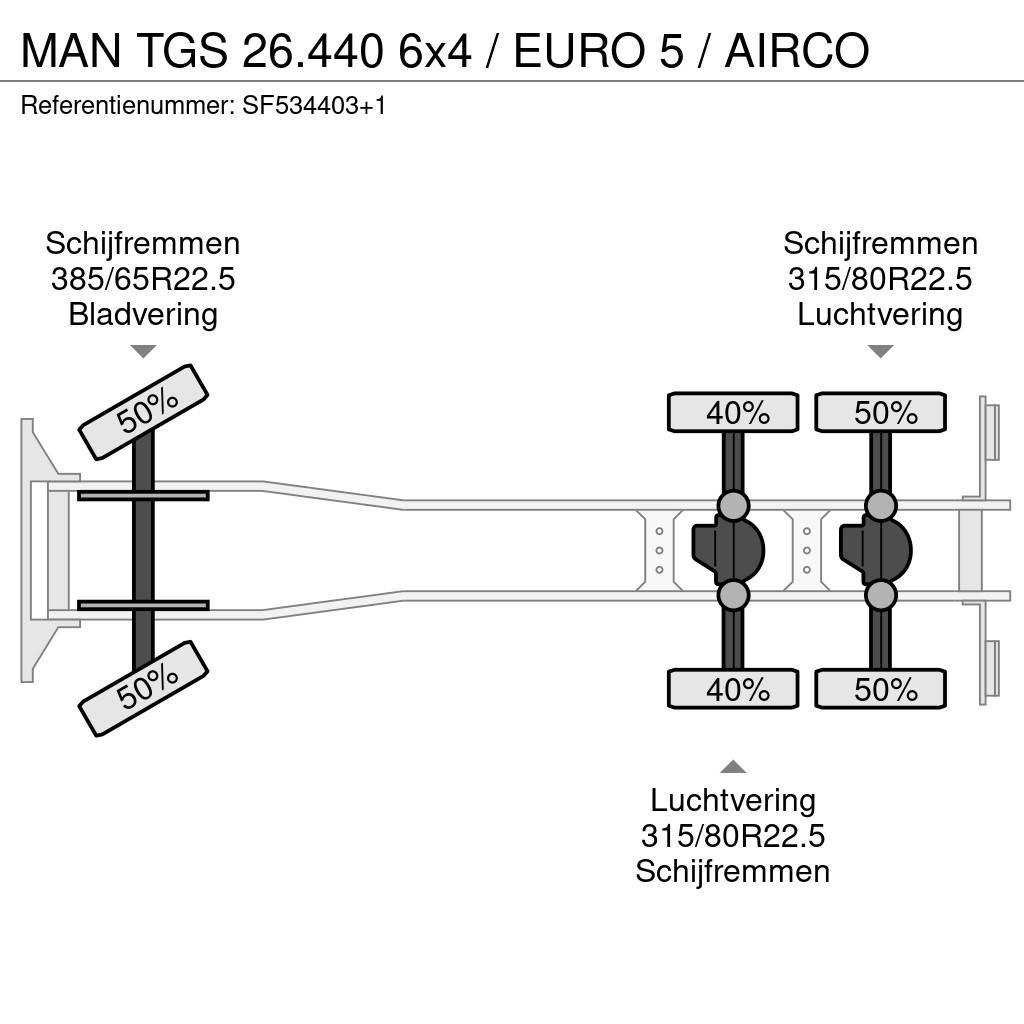 MAN TGS 26.440 6x4 / EURO 5 / AIRCO Važiuoklė su kabina
