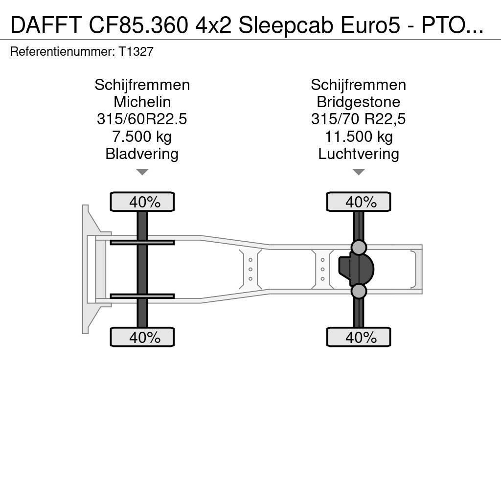 DAF FT CF85.360 4x2 Sleepcab Euro5 - PTO Prep - 3-Spaa Naudoti vilkikai