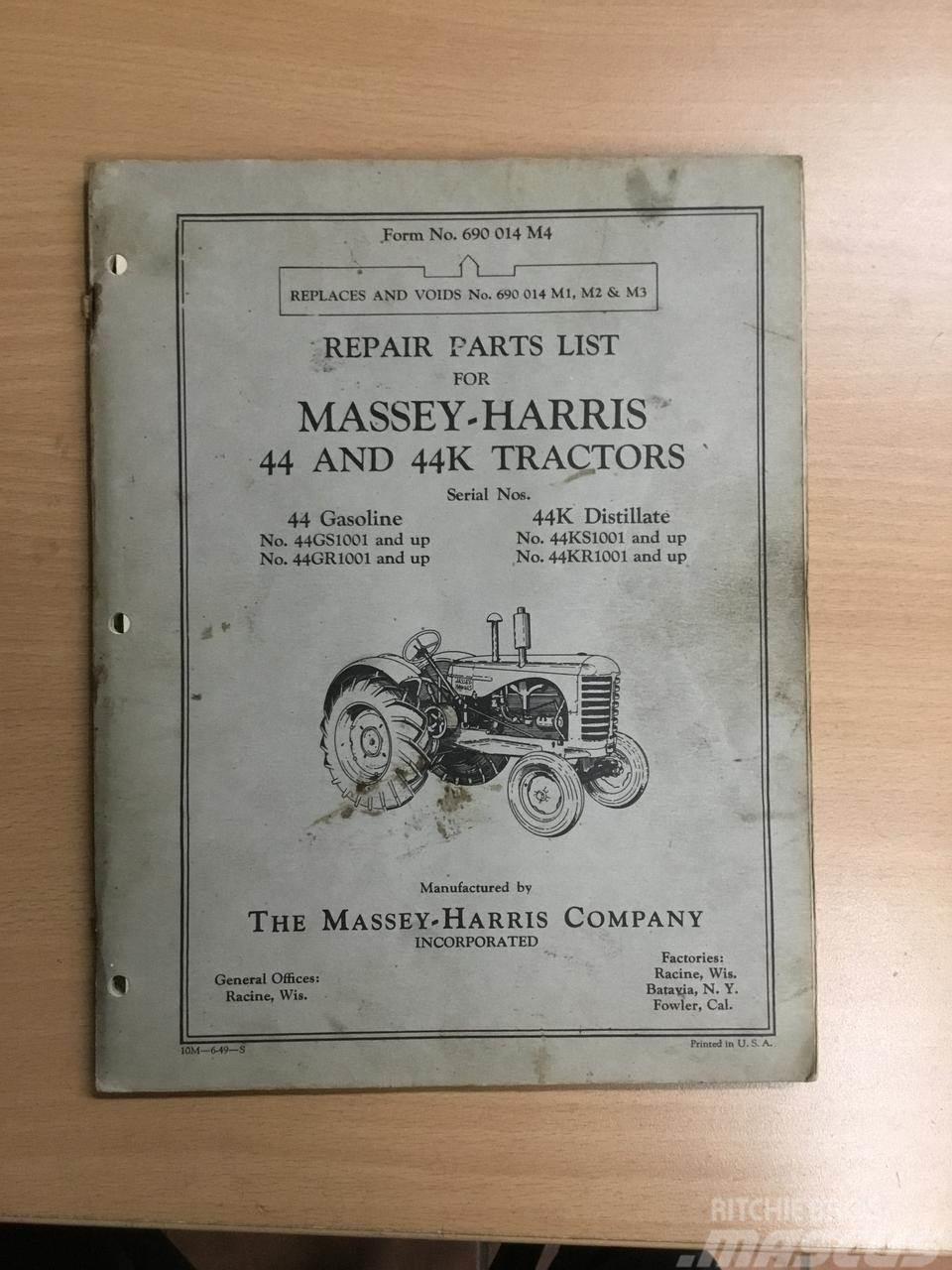 Massey Ferguson Parts list - manual Kita žemės ūkio technika