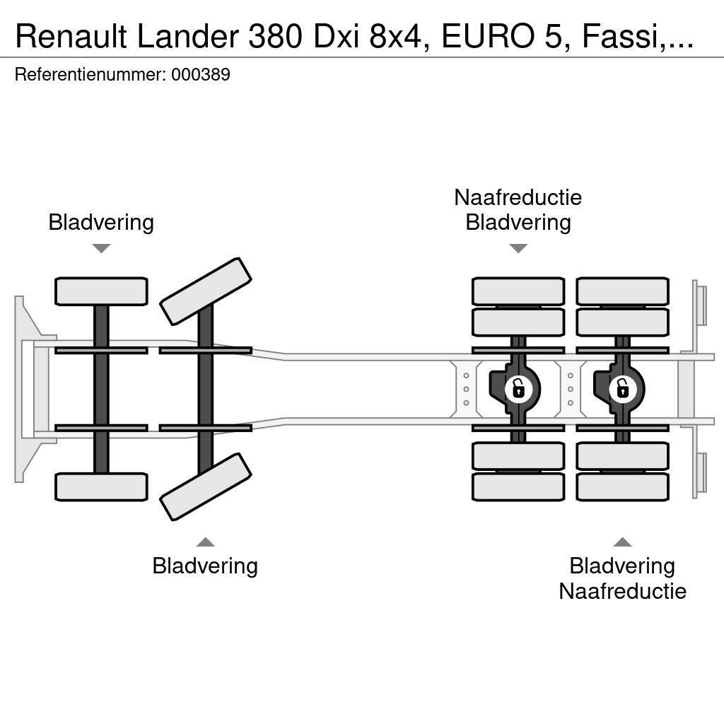 Renault Lander 380 Dxi 8x4, EURO 5, Fassi, Remote, Steel S Platformos/ Pakrovimas iš šono