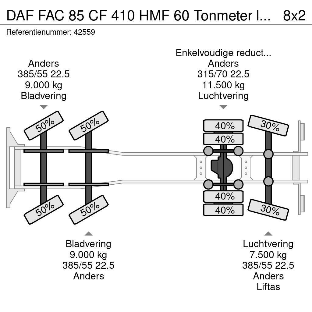DAF FAC 85 CF 410 HMF 60 Tonmeter laadkraan + Fly-Jib Visureigiai kranai