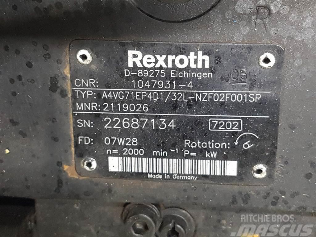 Rexroth A4VG71EP4D1/32L-R902119026-Drive pump/Fahrpumpe Hidraulikos įrenginiai