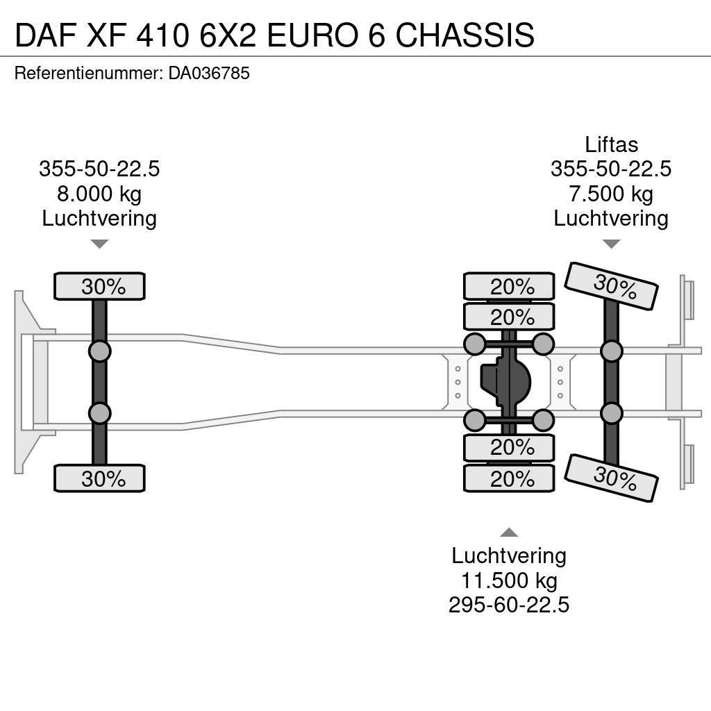 DAF XF 410 6X2 EURO 6 CHASSIS Važiuoklė su kabina
