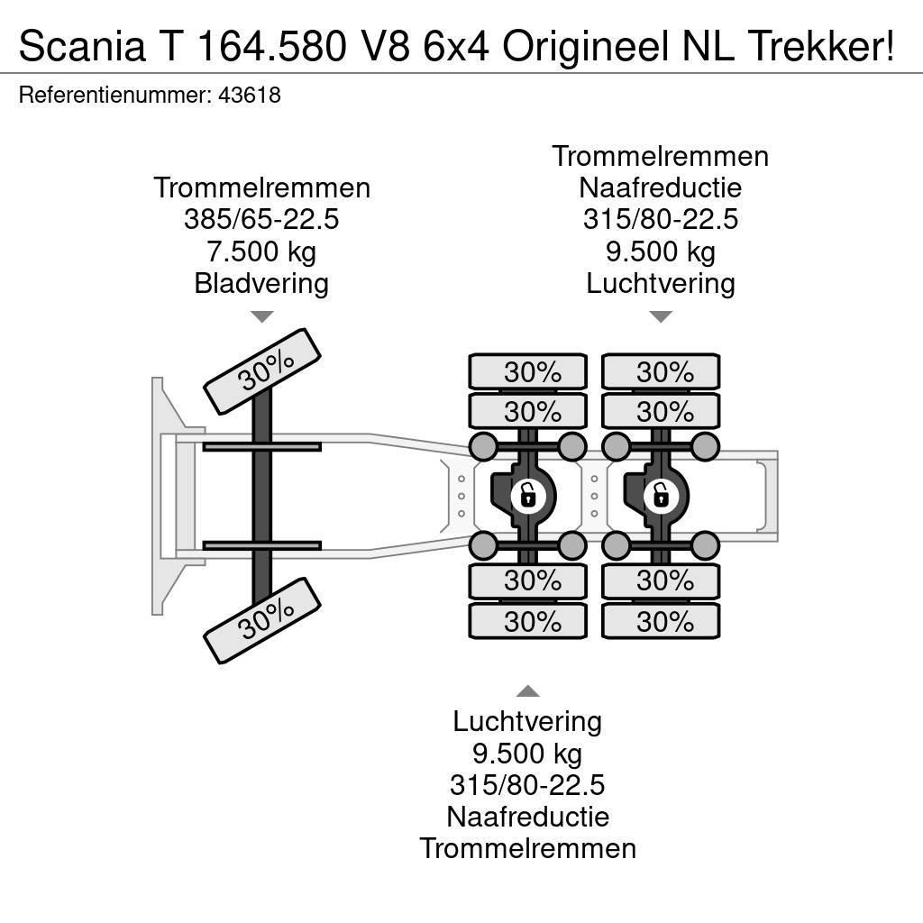 Scania T 164.580 V8 6x4 Origineel NL Trekker! Naudoti vilkikai