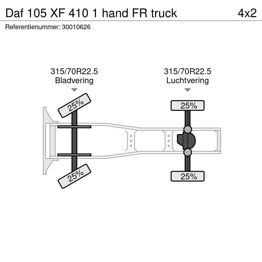 DAF 105 XF 410 1 hand FR truck Naudoti vilkikai
