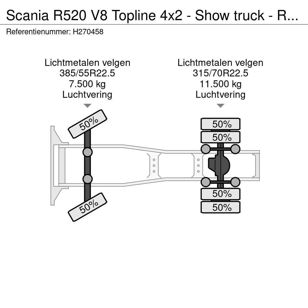 Scania R520 V8 Topline 4x2 - Show truck - Retarder - Full Naudoti vilkikai