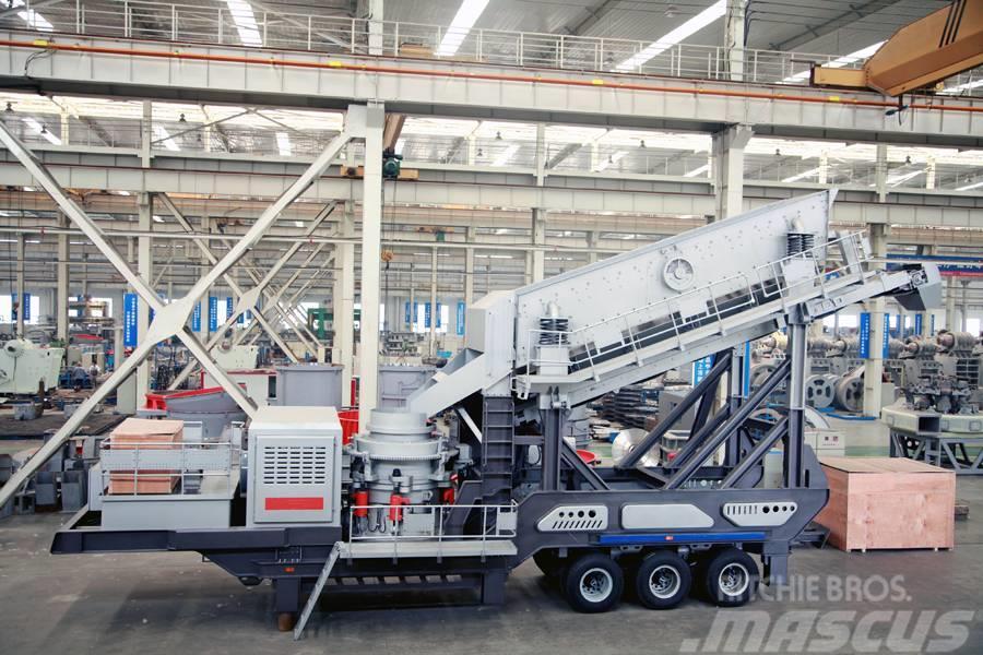 Liming HP300 mobile cone crusher&screen for stone&rock Mobilūs smulkintuvai