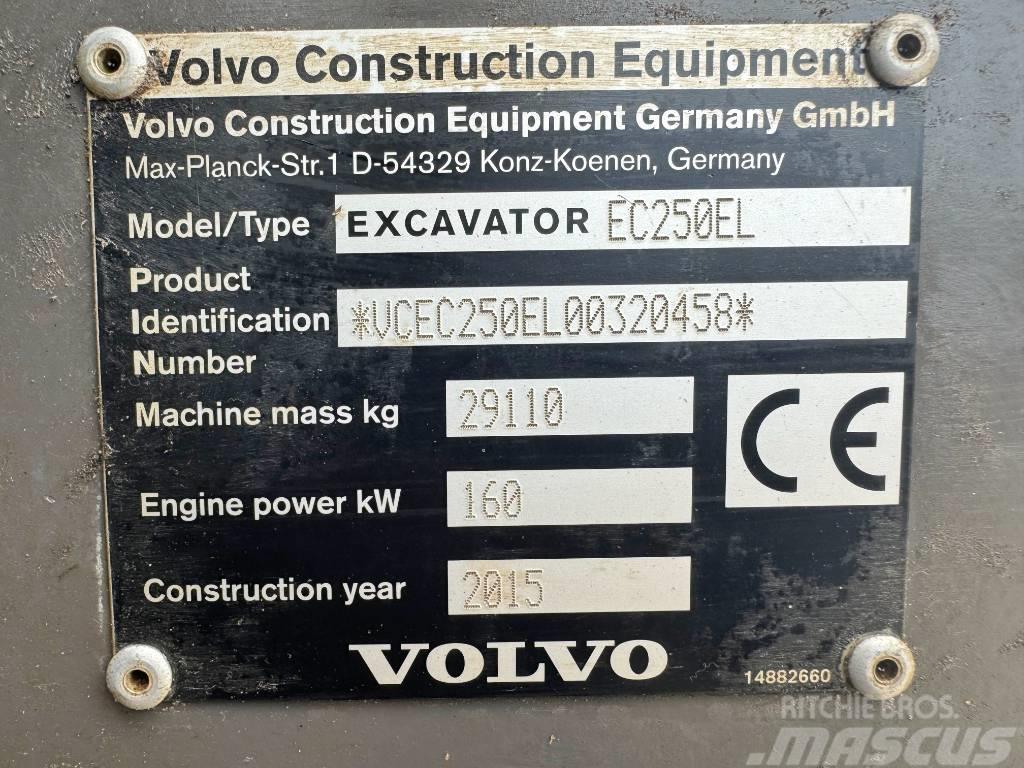 Volvo EC250EL Excellent Working Condition / CE Vikšriniai ekskavatoriai
