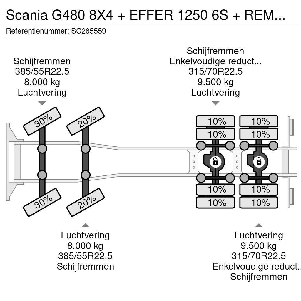 Scania G480 8X4 + EFFER 1250 6S + REMOTE + WINCH - 6+3 EX Visureigiai kranai