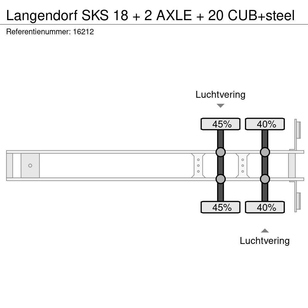 Langendorf SKS 18 + 2 AXLE + 20 CUB+steel Savivartės puspriekabės