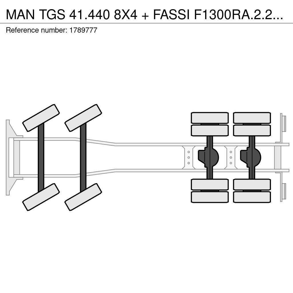 MAN TGS 41.440 8X4 + FASSI F1300RA.2.28 + JIB L616 KRA Crane trucks
