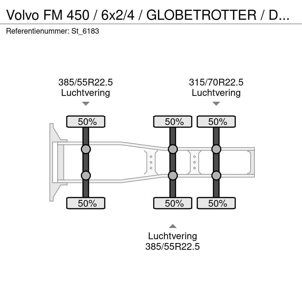 Volvo FM 450 / 6x2/4 / GLOBETROTTER / DYNAMIC STEERING / Naudoti vilkikai
