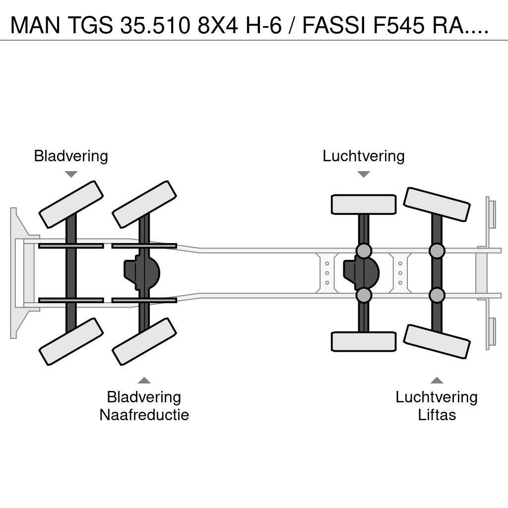 MAN TGS 35.510 8X4 H-6 / FASSI F545 RA.2.27 + FLY JIB Sunkvežimiai su keliamuoju kabliu