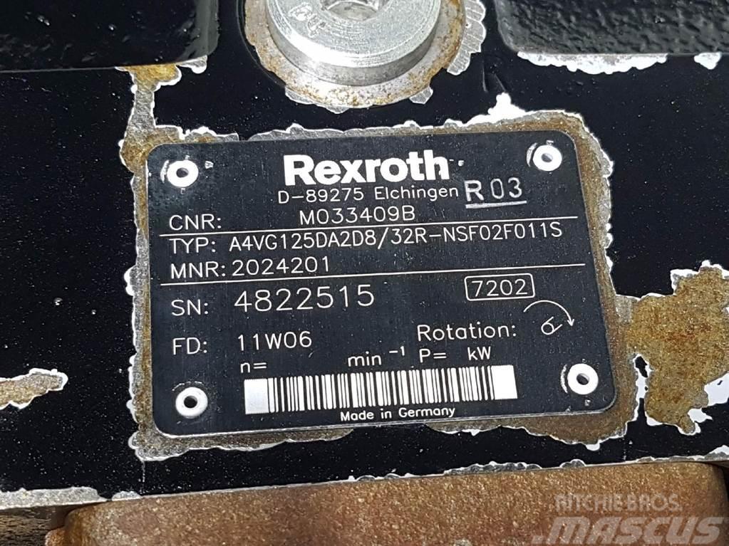 Rexroth A4VG125DA2D8/32R-M033409B / R902024201-Drive pump Hidraulikos įrenginiai