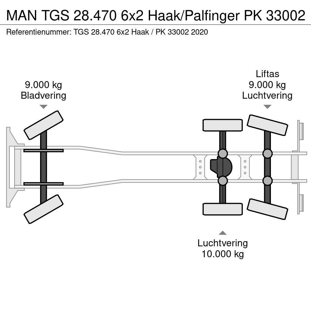 MAN TGS 28.470 6x2 Haak/Palfinger PK 33002 Sunkvežimiai su keliamuoju kabliu