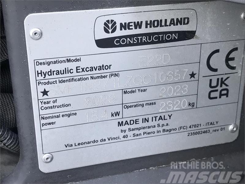 New Holland E22D MINIGRAVER DEMO Mini ekskavatoriai < 7 t