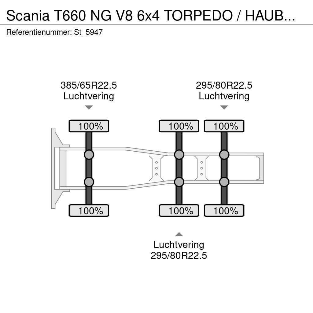 Scania T660 NG V8 6x4 TORPEDO / HAUBER / NEW ! Naudoti vilkikai