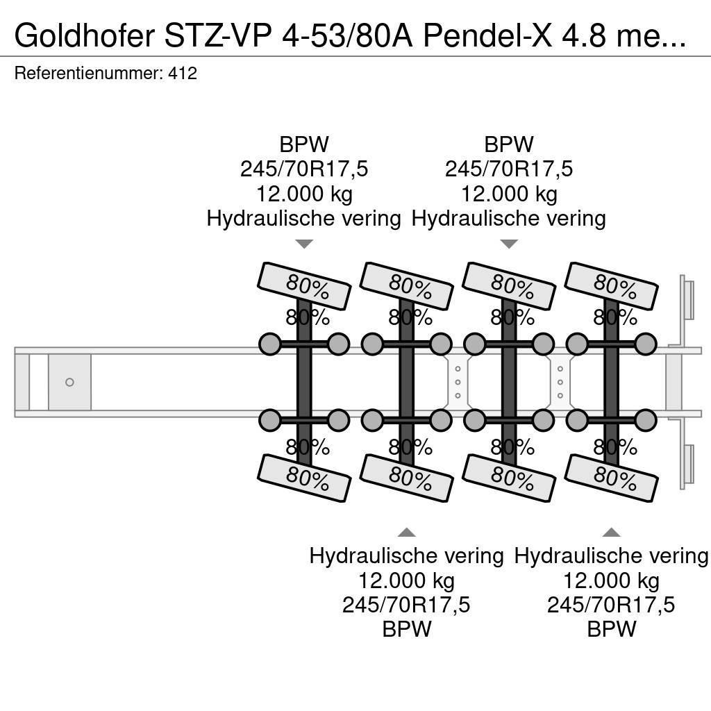 Goldhofer STZ-VP 4-53/80A Pendel-X 4.8 meter Extand! Žemo iškrovimo puspriekabės