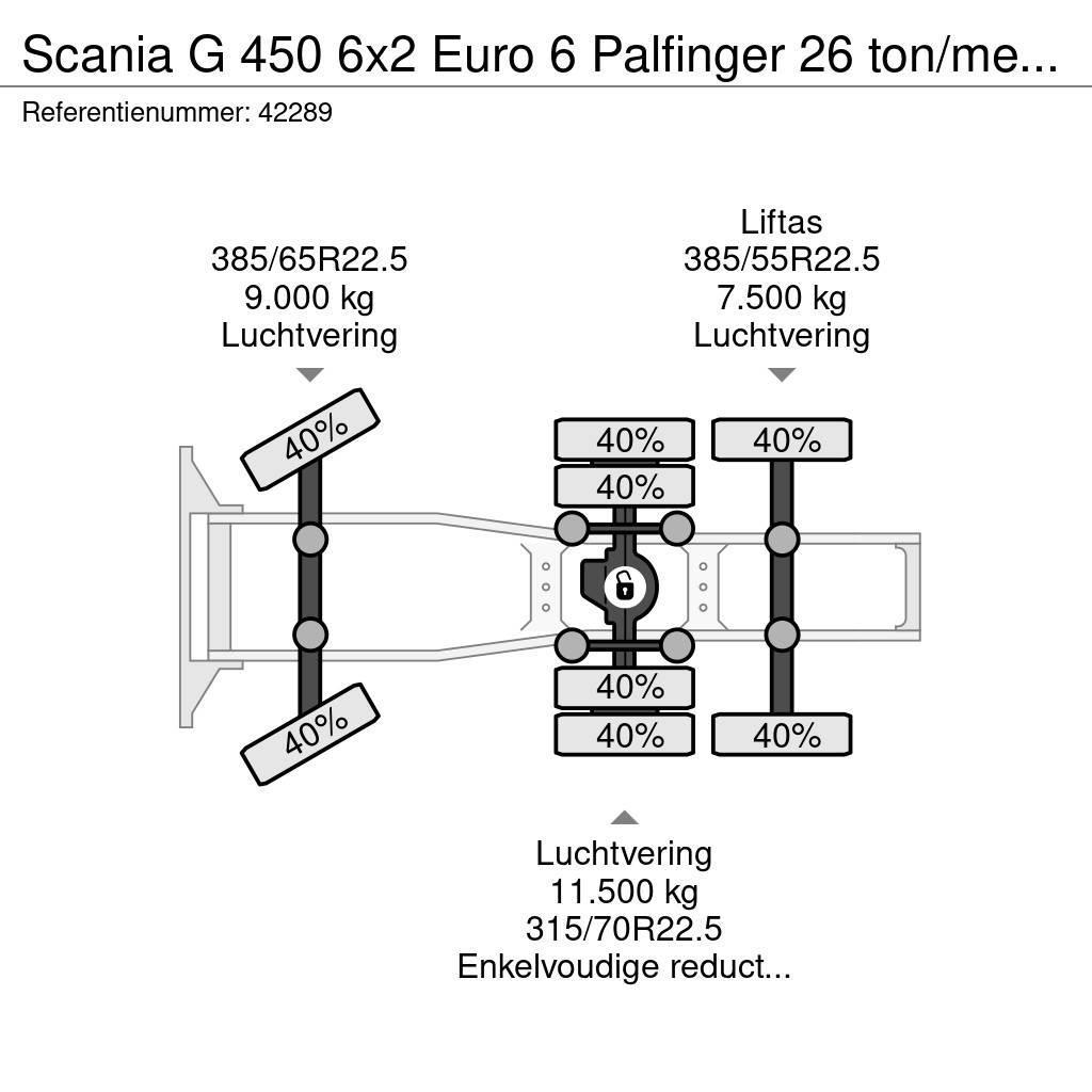 Scania G 450 6x2 Euro 6 Palfinger 26 ton/meter laadkraan Naudoti vilkikai