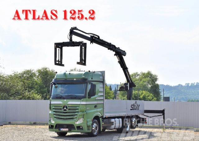 Mercedes-Benz Actros 2545 Pritsche 6,60m + ATLAS 125.2 Automobiliniai kranai