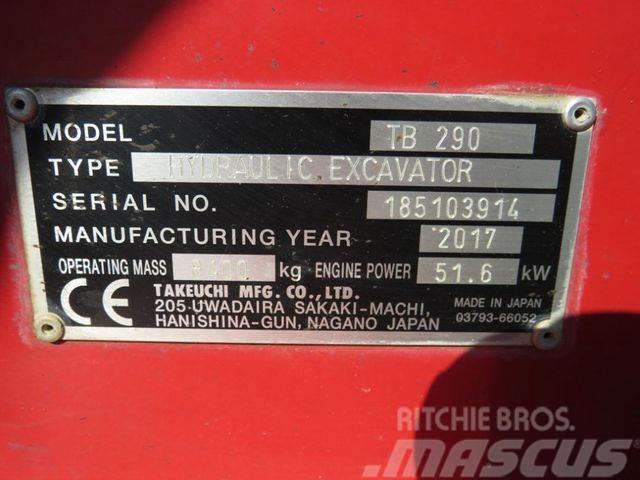 Takeuchi TB 290 Minibagger Powertilt+Löffel nur 2041,5h Mini ekskavatoriai < 7 t