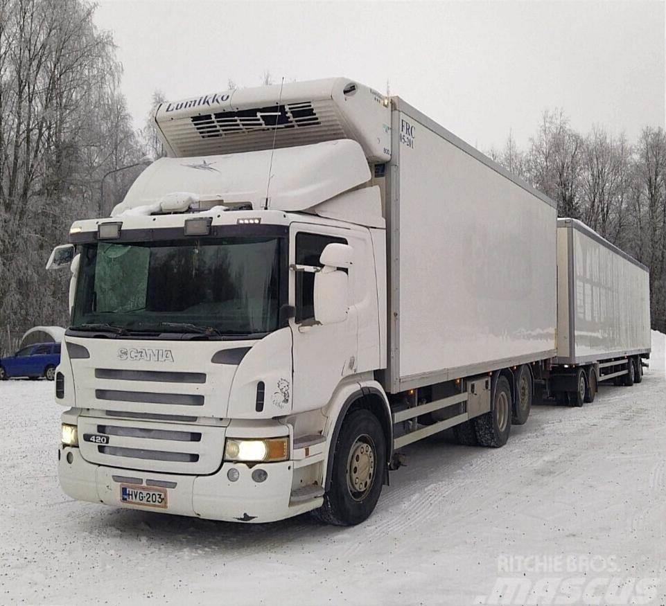 Scania P420 kylmäkoriyhdistelmä 6x2 Vilkikai šaldytuvai
