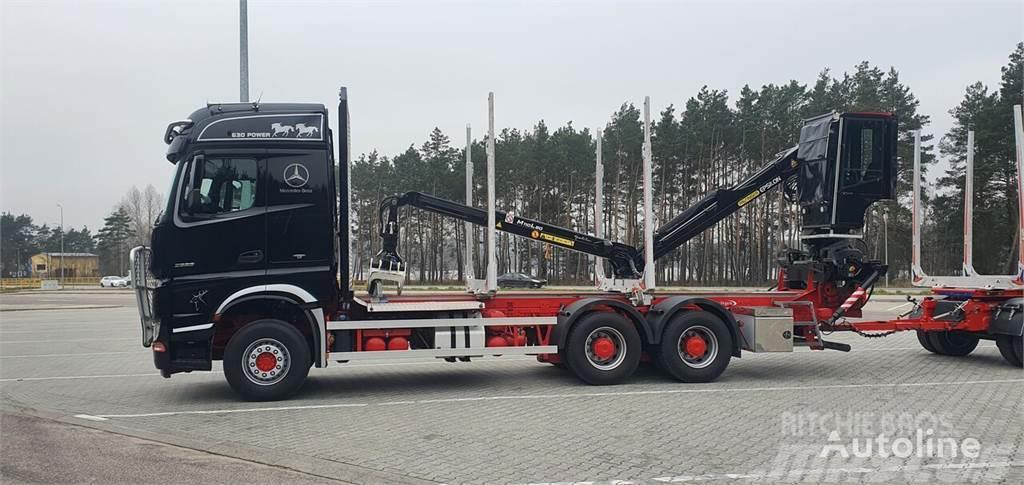 Mercedes-Benz Arocs 2663 Log Transporter Crane CRANE PALFINGER E Miškovežių vilkikai