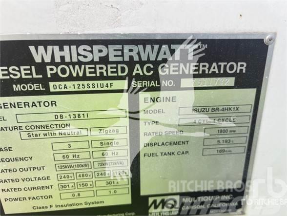 MultiQuip WHISPERWATT DCA125SSIU4F Dujų generatoriai