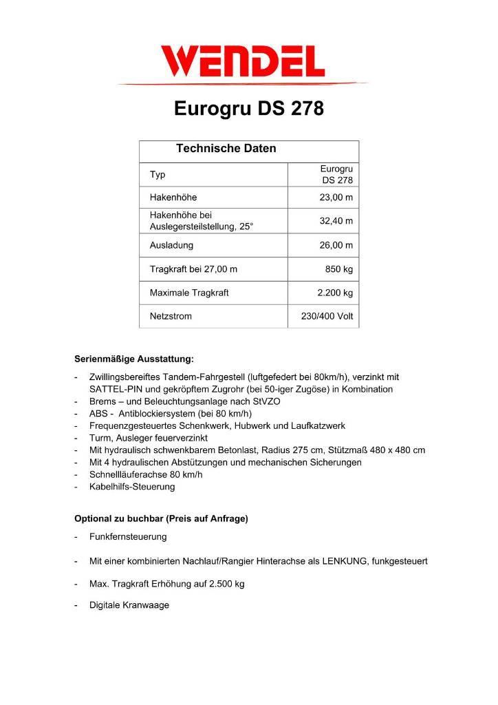 Eurogru DS 278 - Schnellbaukran Save pakeliantys kranai