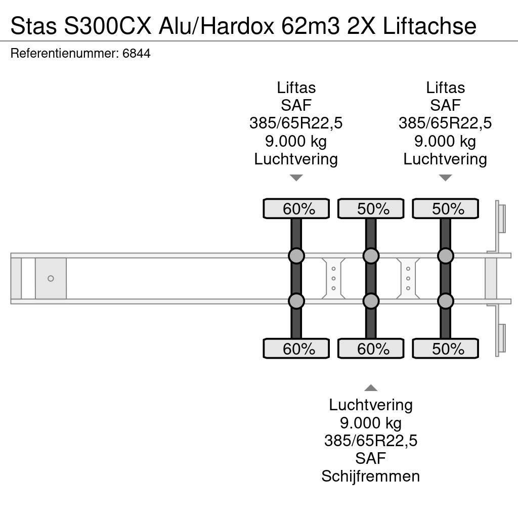 Stas S300CX Alu/Hardox 62m3 2X Liftachse Savivartės puspriekabės