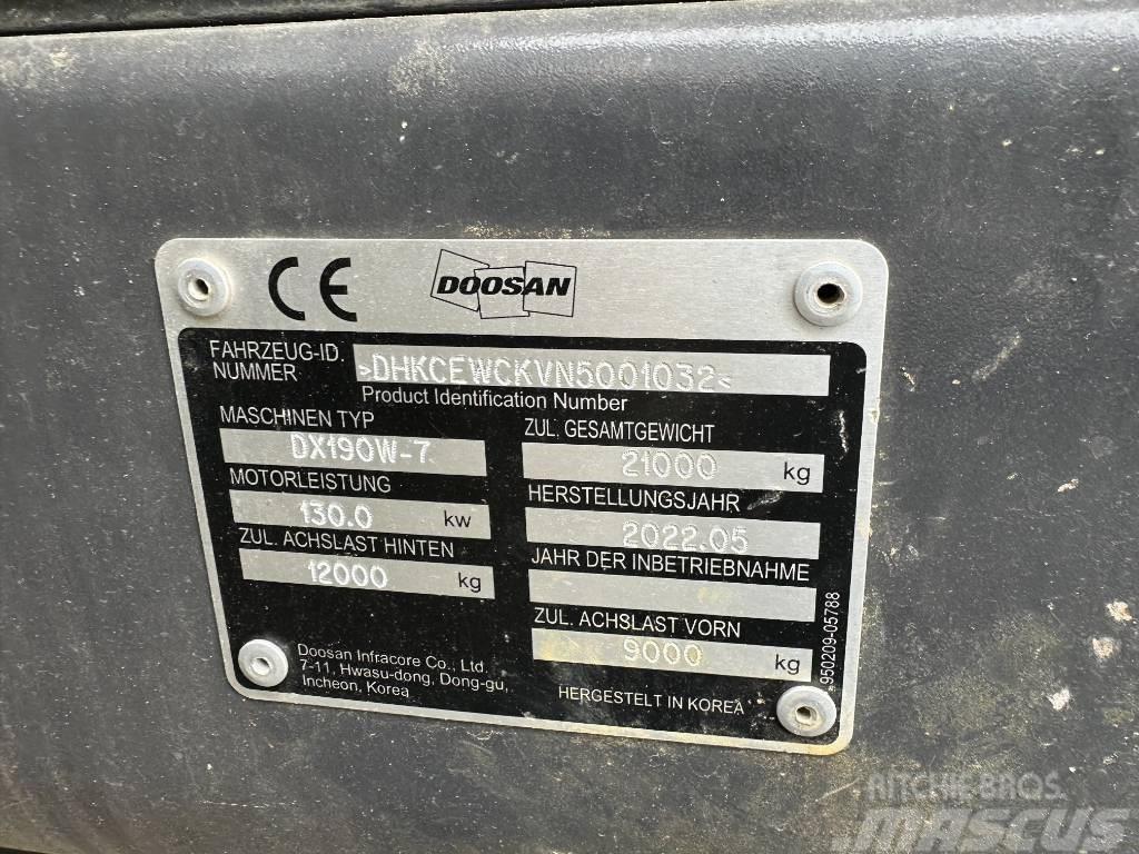 Doosan DX 190 W-7 Ratiniai ekskavatoriai