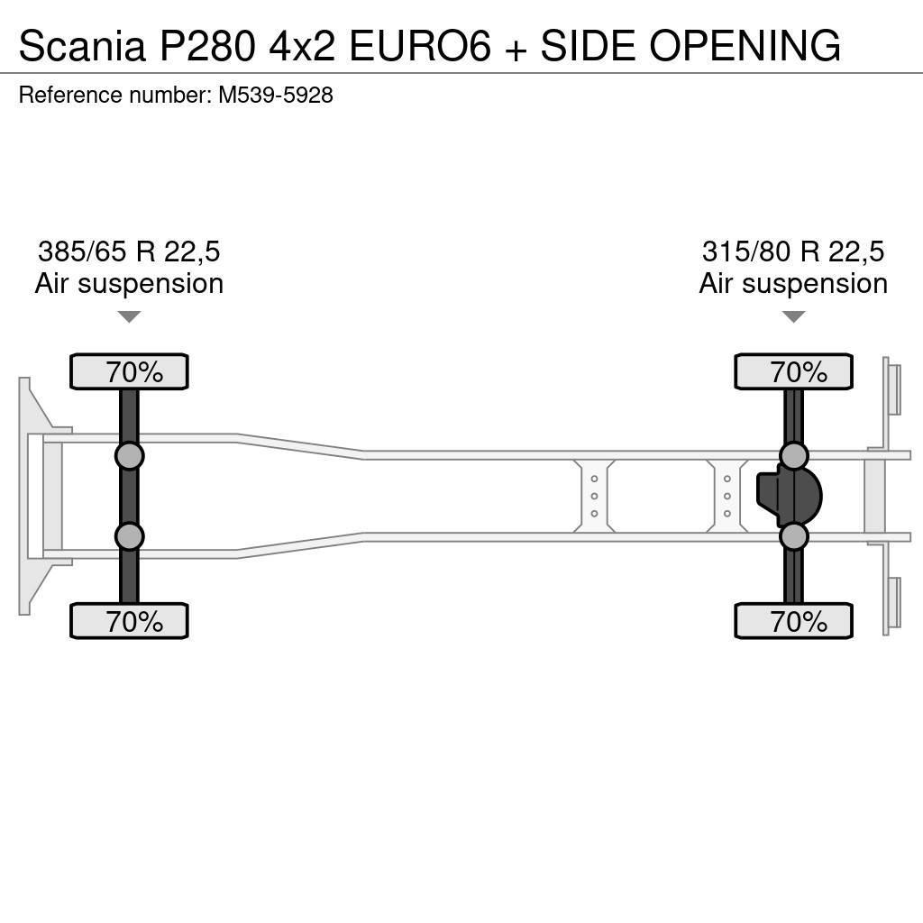 Scania P280 4x2 EURO6 + SIDE OPENING Sunkvežimiai su dengtu kėbulu