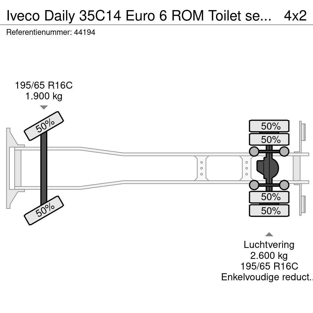 Iveco Daily 35C14 Euro 6 ROM Toilet servicewagen Kombinuotos paskirties / vakuuminiai sunkvežimiai
